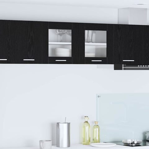 vidaXL Hanging Cabinet Riga Black Oak and White 80 x 31 x 40 cm