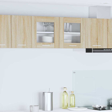 vidaXL Hanging Cabinet Riga Sonoma Oak and White 80 x 31 x 40 cm