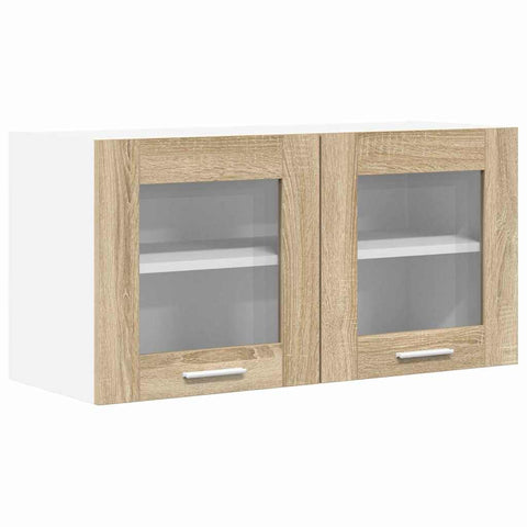 vidaXL Hanging Cabinet Riga Sonoma Oak and White 80 x 31 x 40 cm