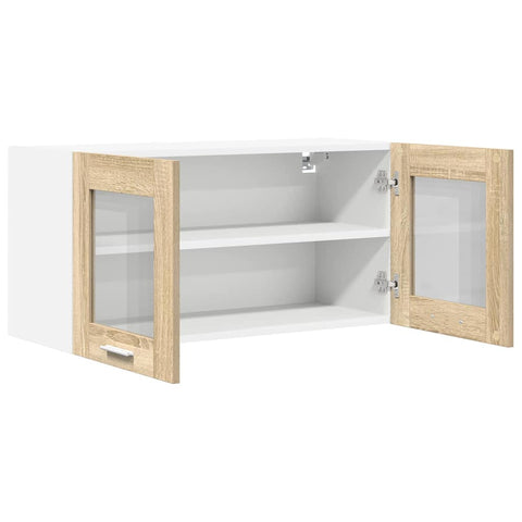 vidaXL Hanging Cabinet Riga Sonoma Oak and White 80 x 31 x 40 cm