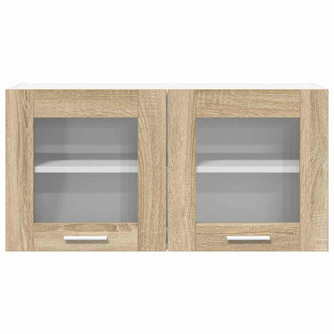 vidaXL Hanging Cabinet Riga Sonoma Oak and White 80 x 31 x 40 cm