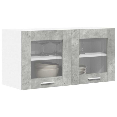 vidaXL Hanging Cabinet Riga Concrete Grey and White 80 x 31 x 40 cm