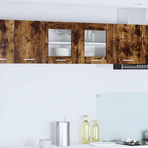 vidaXL Hanging Cabinet Riga Smoked Oak and White 80 x 31 x 40 cm