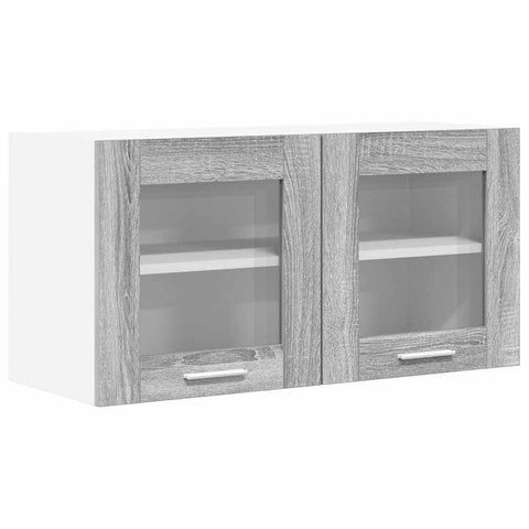 vidaXL Hanging Cabinet Riga Grey Sonoma and White 80 x 31 x 40 cm