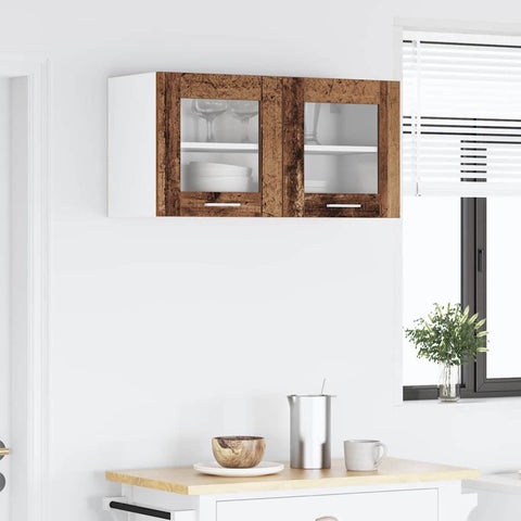 vidaXL Hanging Cabinet Riga Old Wood and White 80 x 31 x 40 cm