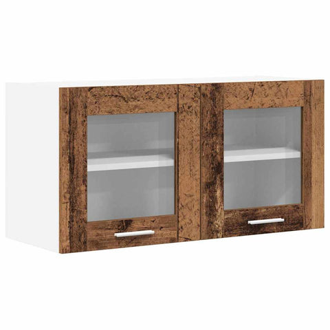 vidaXL Hanging Cabinet Riga Old Wood and White 80 x 31 x 40 cm