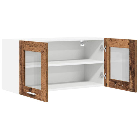 vidaXL Hanging Cabinet Riga Old Wood and White 80 x 31 x 40 cm