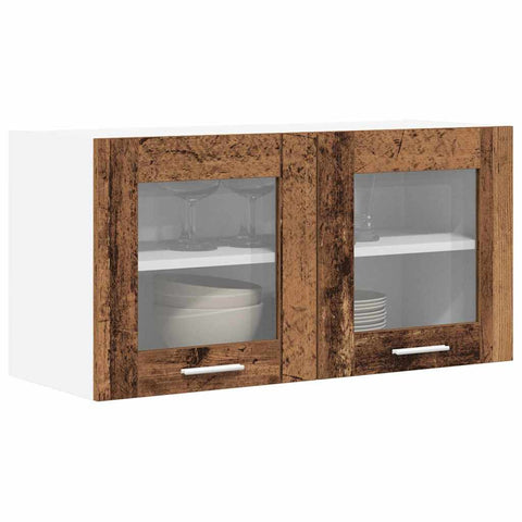vidaXL Hanging Cabinet Riga Old Wood and White 80 x 31 x 40 cm