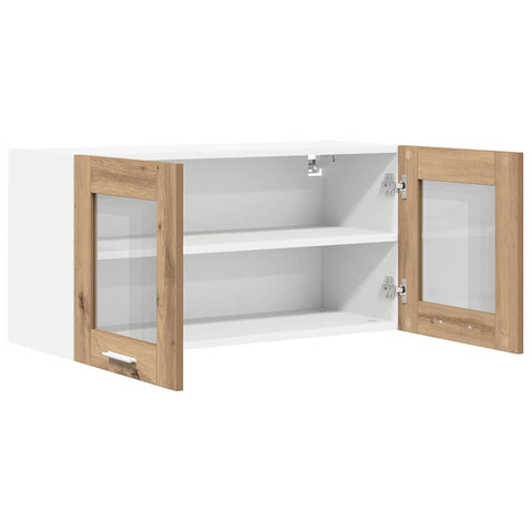 vidaXL Hanging Cabinet Riga Artisan Oak and White 80 x 31 x 40 cm