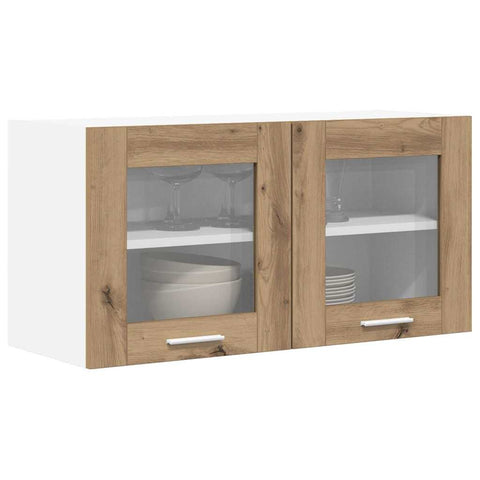 vidaXL Hanging Cabinet Riga Artisan Oak and White 80 x 31 x 40 cm