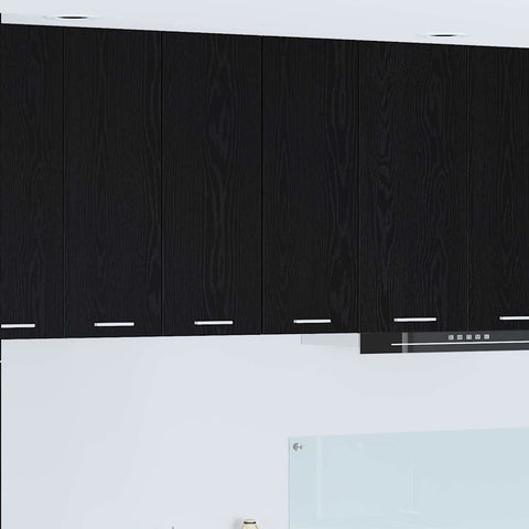 vidaXL Hanging Cabinet Riga Black Oak and White 30 x 31 x 80 cm