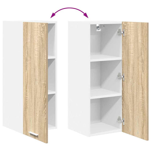 vidaXL Hanging Cabinet Riga Sonoma Oak and White 30 x 31 x 80 cm