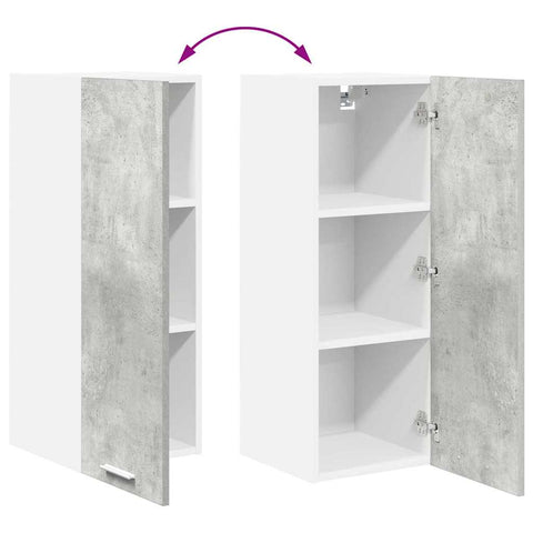 vidaXL Hanging Cabinet Riga Concrete Grey and White 30 x 31 x 80 cm