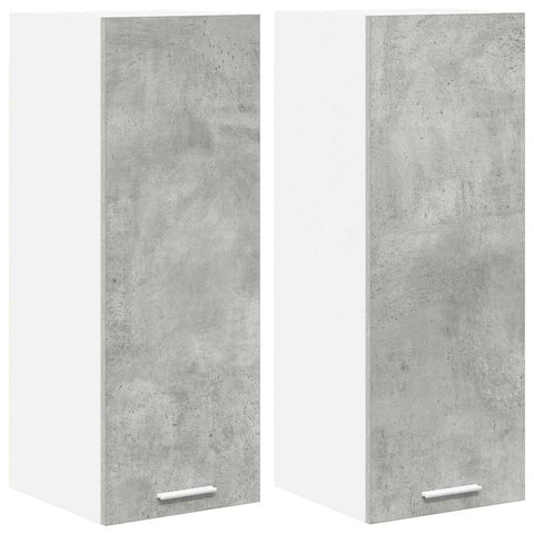 vidaXL Hanging Cabinet with Shelf Riga 2 pcs Concrete Grey and White