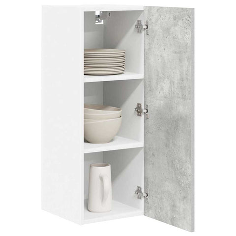 vidaXL Hanging Cabinet with Shelf Riga 2 pcs Concrete Grey and White