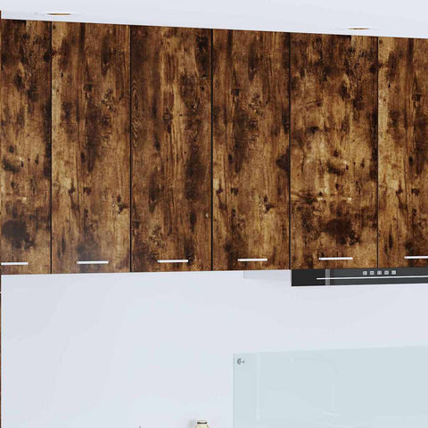 vidaXL Hanging Cabinet Riga 2 pcs Smoked Oak and White 30 x 31 x 80 cm