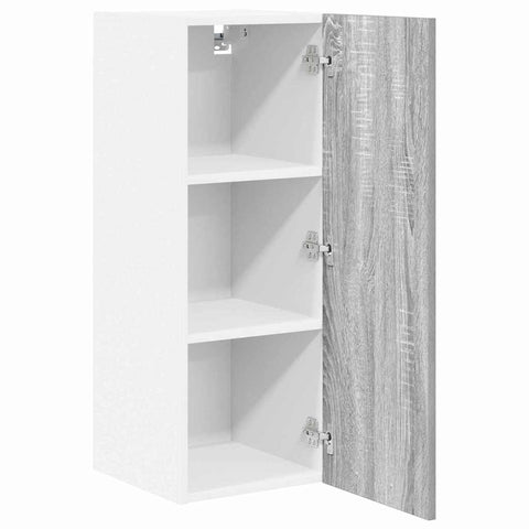 vidaXL Hanging Cabinet Riga Grey Sonoma and White 30 x 31 x 80 cm