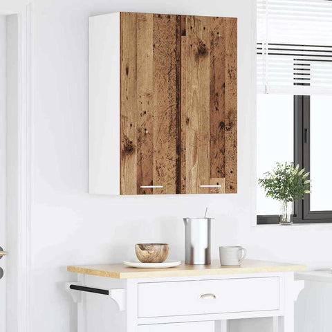vidaXL Hanging Cabinet Riga Old Wood and White 30 x 31 x 80 cm