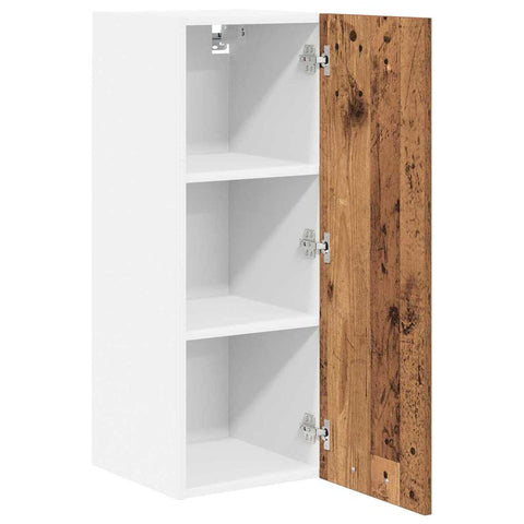 vidaXL Hanging Cabinet Riga Old Wood and White 30 x 31 x 80 cm