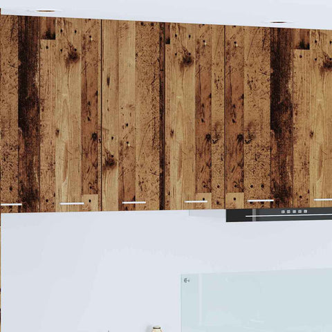 vidaXL Hanging Cabinet Riga 2 pcs Old Wood and White 30 x 31 x 80 cm