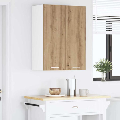 vidaXL Hanging Cabinet Riga Artisan Oak and White 30 x 31 x 80 cm