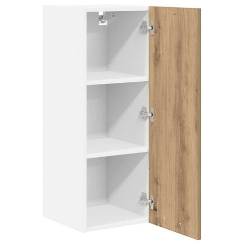 vidaXL Hanging Cabinet with Shelf Riga 2 pcs Artisan Oak and White