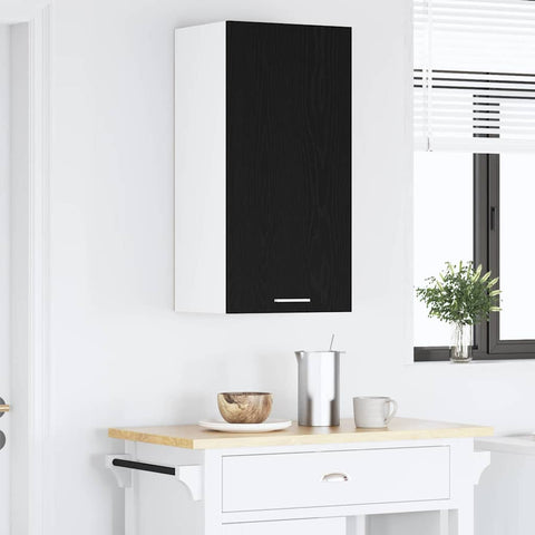 vidaXL Hanging Cabinet Riga Black Oak and White 40 x 31 x 80 cm