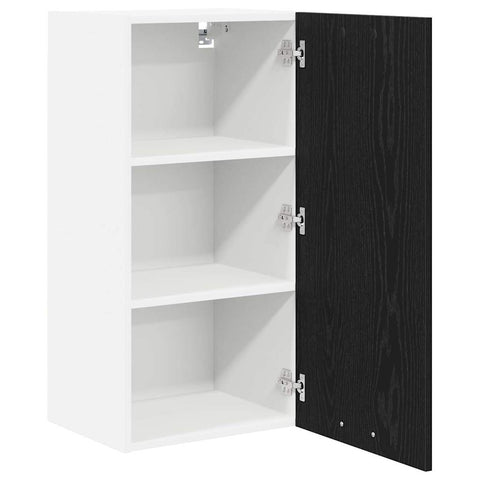vidaXL Hanging Cabinet Riga Black Oak and White 40 x 31 x 80 cm