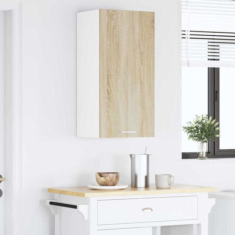 vidaXL Hanging Cabinet Riga Sonoma Oak and White 40 x 31 x 80 cm