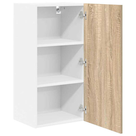 vidaXL Hanging Cabinet Riga Sonoma Oak and White 40 x 31 x 80 cm