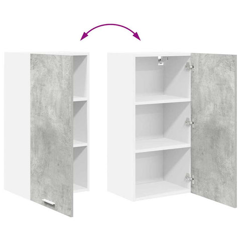 vidaXL Hanging Cabinet Riga Concrete Grey and White 40 x 31 x 80 cm