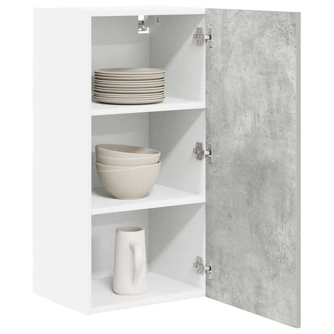 vidaXL Hanging Cabinet Riga Concrete Grey and White 40 x 31 x 80 cm