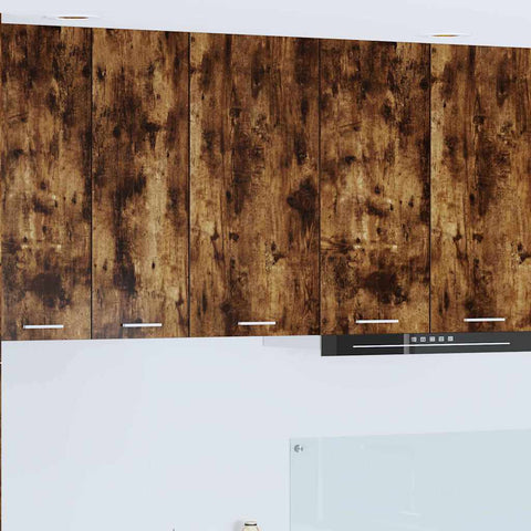 vidaXL Hanging Cabinet Riga Smoked Oak and White 40 x 31 x 80 cm