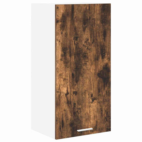 vidaXL Hanging Cabinet Riga Smoked Oak and White 40 x 31 x 80 cm