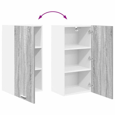 vidaXL Hanging Cabinet Riga Grey Sonoma and White 40 x 31 x 80 cm