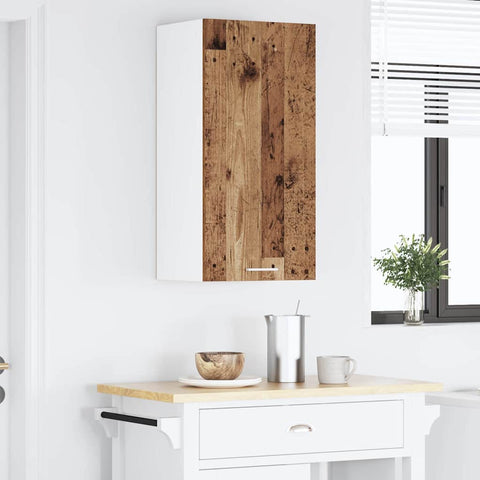 vidaXL Hanging Cabinet Riga Old Wood and White 40 x 31 x 80 cm