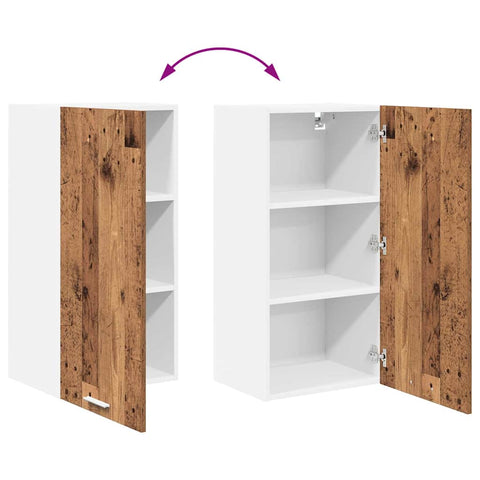 vidaXL Hanging Cabinet Riga Old Wood and White 40 x 31 x 80 cm