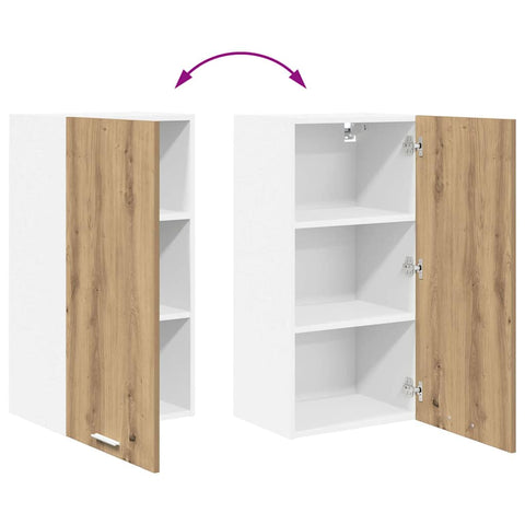 vidaXL Hanging Cabinet Riga Artisan Oak and White 40 x 31 x 80 cm
