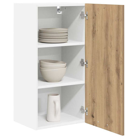vidaXL Hanging Cabinet Riga Artisan Oak and White 40 x 31 x 80 cm