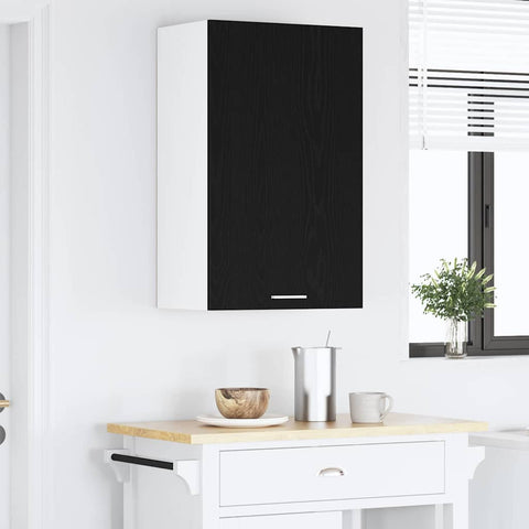 vidaXL Hanging Cabinet Riga Black Oak and White 50 x 31 x 80 cm
