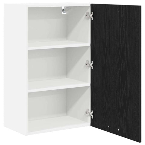 vidaXL Hanging Cabinet Riga Black Oak and White 50 x 31 x 80 cm