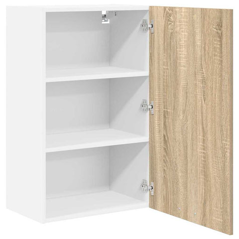 vidaXL Hanging Cabinet Riga Sonoma Oak and White 50 x 31 x 80 cm