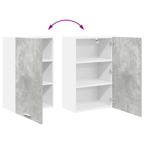 vidaXL Hanging Cabinet Riga Concrete Grey and White 50 x 31 x 80 cm