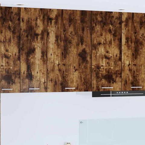 vidaXL Hanging Cabinet Riga Smoked Oak and White 50 x 31 x 80 cm