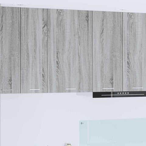 vidaXL Hanging Cabinet Riga Grey Sonoma and White 50 x 31 x 80 cm