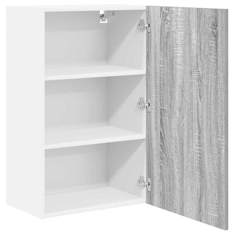 vidaXL Hanging Cabinet Riga Grey Sonoma and White 50 x 31 x 80 cm