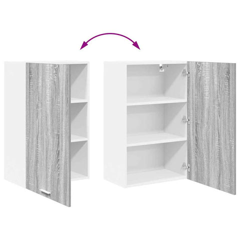 vidaXL Hanging Cabinet Riga Grey Sonoma and White 50 x 31 x 80 cm
