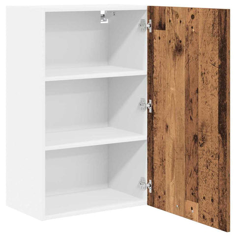 vidaXL Hanging Cabinet Riga Old Wood and White 50 x 31 x 80 cm