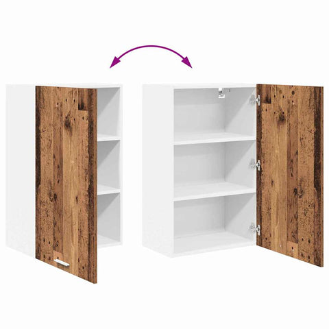 vidaXL Hanging Cabinet Riga Old Wood and White 50 x 31 x 80 cm