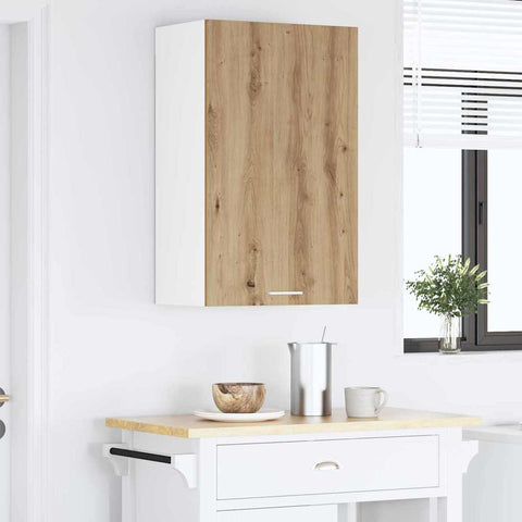 vidaXL Hanging Cabinet Riga Artisan Oak and White 50 x 31 x 80 cm